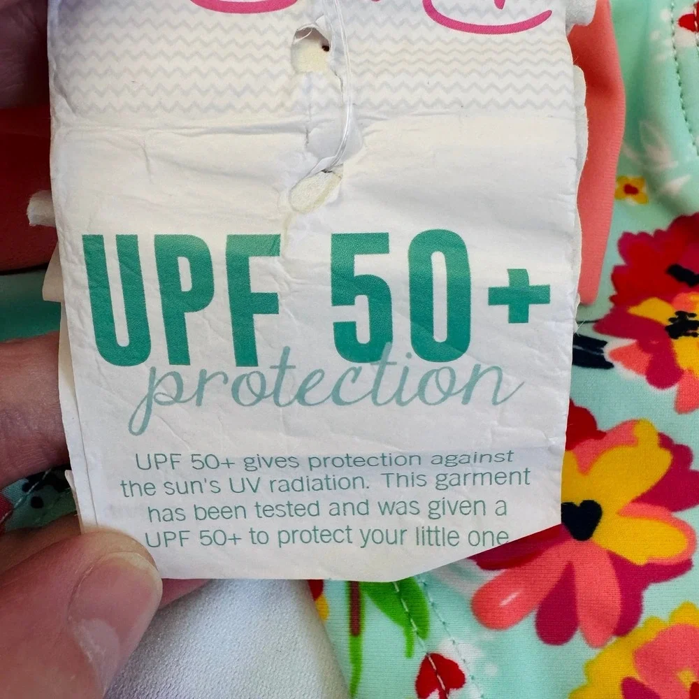 RuffleButts baby girl swimsuit floral tankini size 3-6 months NEW